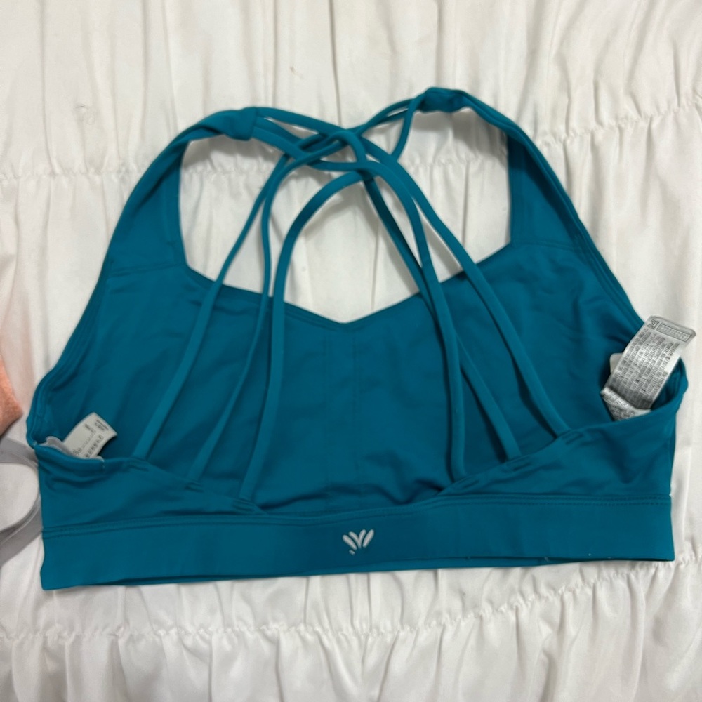 Blue Strappy sports bra